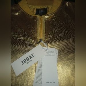 JOGAL mens small golden full zip jacket NWT